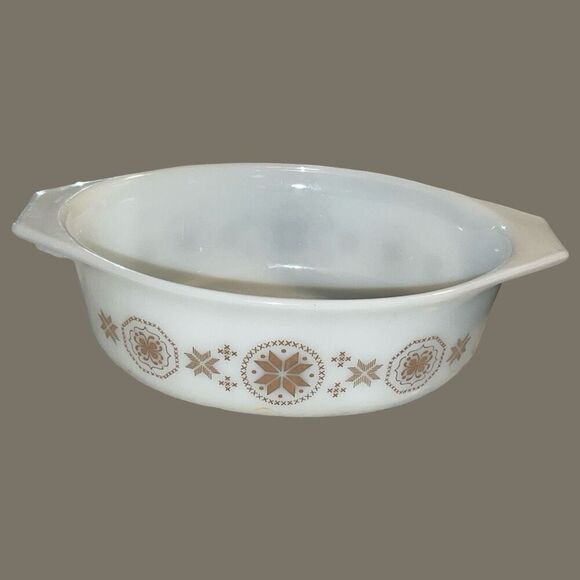 Vintage Pyrex Casserole Dish Brown Town and Country Pattern 1.5 Quart - Picture 8 of 8